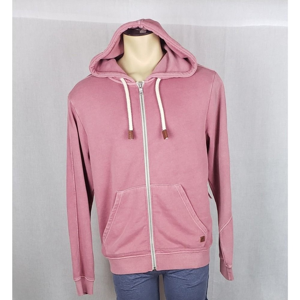 Fundamental Coast Later Full Zip Hoodie Mens M Dusty Red Casual Cozy Fall